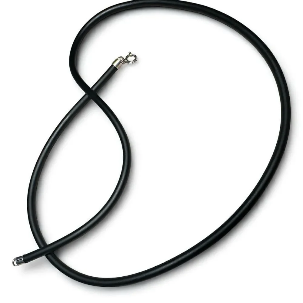 22” Black Cord Necklace - Unisex | 925 Silver Clasp | Minimalist | Great…